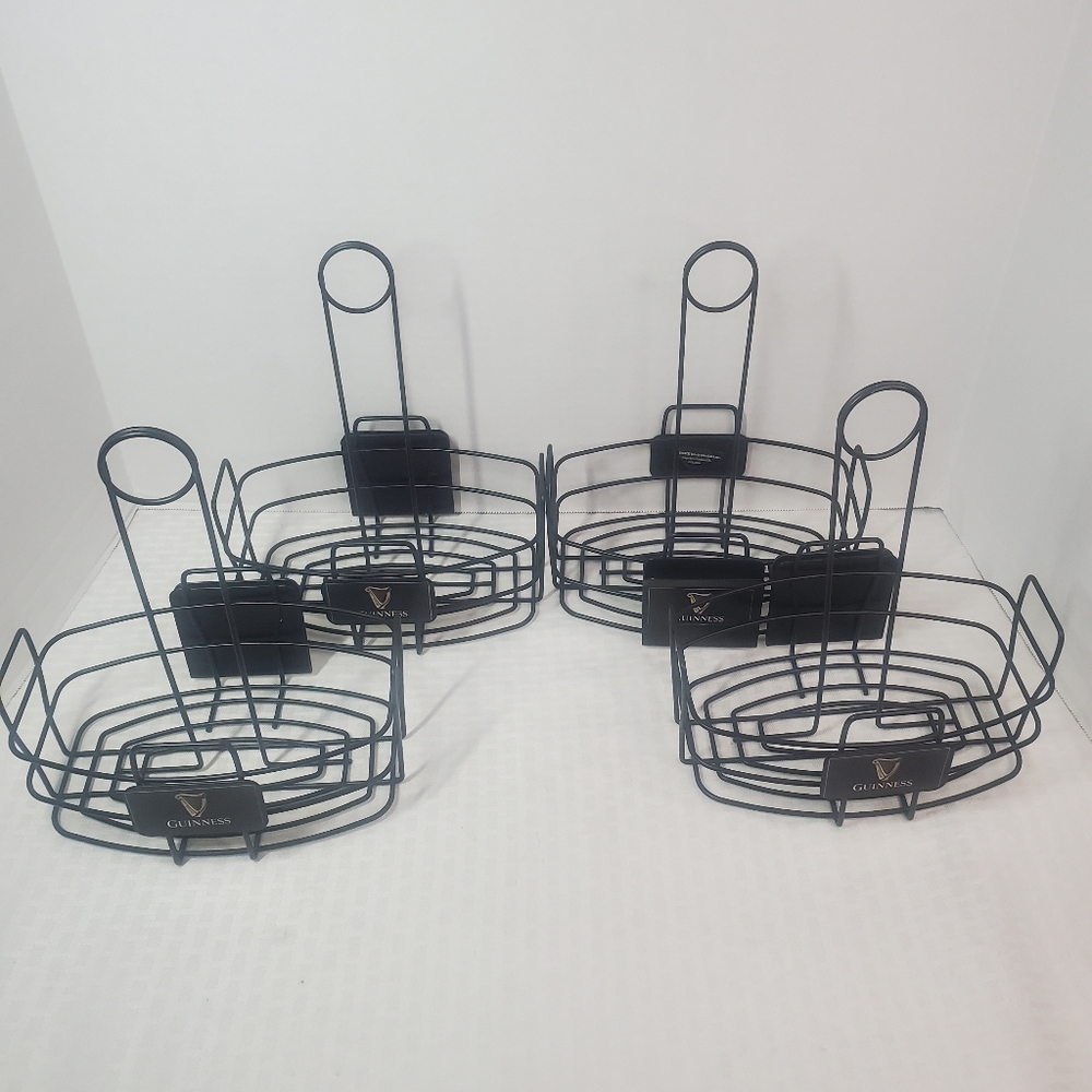 Lot of 4 Guinness Table Caddy, Napkin/Menu/Condiment Holder, Etc.. Metal. Pre-ow